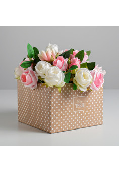 Коробка для цветов с PVC крышкой «Для твоего прекрасного настроения», 17 х 12 х 17 см   3639716