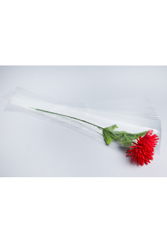 Пакет цветочный Конус 15/80  на 1 розу прозрачный/ прозрачный