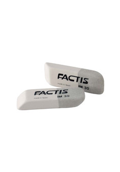 Ластик FACTIS комбинированный, для грифеля и чернил, из натурального каучука, размер 59х20х10 мм, (FACTIS)