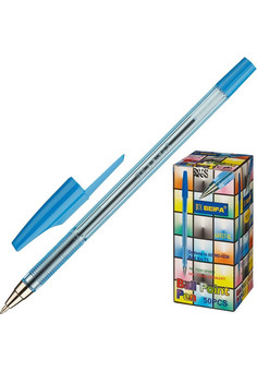 Ручка шарик. Beifa 927 синий 0,7 мм голуб. шестигран. корп.