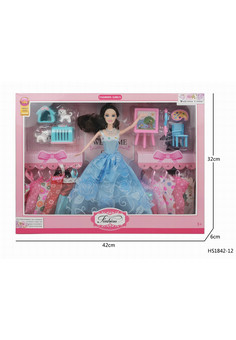 Кукла № HS1842-12 с набором платьев и аксессуарами/коробка/42*6*