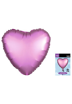 А 18 Сердце Розовый Сатин Люкс в упаковке / Satin Luxe Flamingo Heart S15 / 1 шт