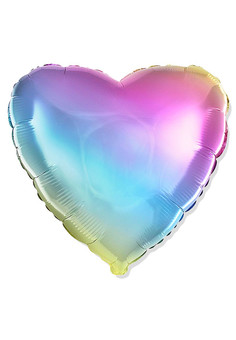 И 18 Сердце Радуга, нежный градиент / Heart Rainbow gradient / 1 шт /