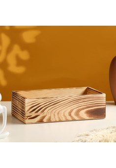 Кашпо деревянное 24×14×9 см Элегант, обжиг Дарим Красиво 4427631