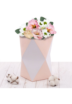 Коробка– ваза для цветов «Пастельное настроение», 11 х 11 х 22 см 3267516