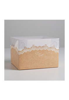 Коробка для цветов с PVC крышкой «Обворожительной», 17 х 12 х 17 см   3639721