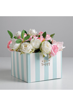 Коробка для цветов с PVC крышкой Be happy 17 х 12 х 17 см   3639718