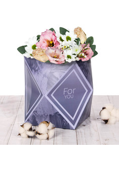 Коробка–ваза для цветов «Лаконичный серый», 14 х 14 х 19 см 3243933