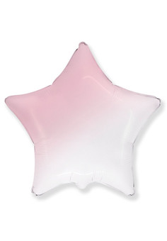 И 18 Звезда Бело-Розовый градиент / Star White-Pink gradient / 1 шт /, Фольгированный шар (Испания)