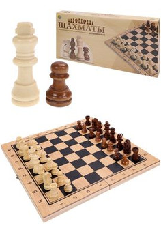 Шахматы деревянные (29х14.5х3 см), фигуры дерево, в коробке (Арт. ИН-4132)