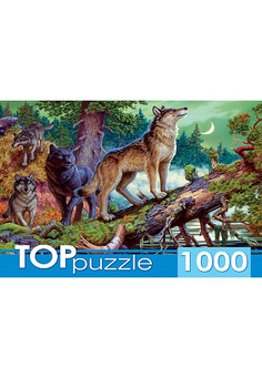 TOPpuzzle. ПАЗЛЫ 1000 элементов. ХТП1000-2161 Волки в ночном лесу
