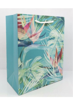 Dream cards Пакет подарочный с мат. лам. Яркие тропические цветы 18х23х10см(M),210 г ППД-9585