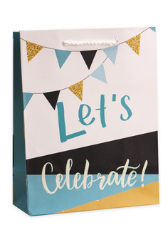 Dream cards Пакет подарочный с матовой ламинацией и глиттером 18х23х10см(М)Праздник,210 г ПП-4036