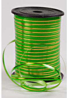 Лента с золотой полосой Подарочная Декоративная  - 0.5х250у Салатовая А0540