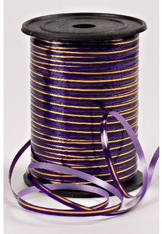 Лента с золотой полосой Подарочная Декоративная  - 0.5х250у Фиолетовая А0539