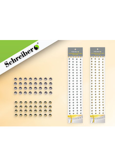 Наклейки-бусины металлизированные  7,5х32 см., золотые/серебряные, S 2103