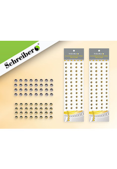 Наклейки-полубусины металлизированные  7,5х32 см., золотые/серебряные, S 2102