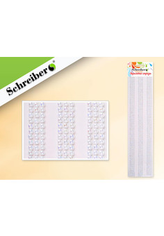 Наклейки-полубусины пластиковые БЕЛЫЙ ЖЕМЧУГ, только 1 цвет, размер упаковки 7х32 см, S 8175