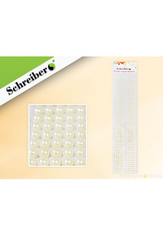 Наклейки-стразы акриловые перламутровые на полоске, размер упаковки 33х7,5 см, S 8202