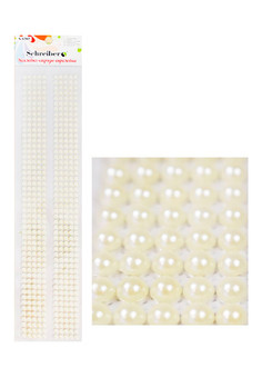 Наклейки-стразы акриловые ПОЛУЖЕМЧУГ на полоске, размер упаковки 33х7,5 см, S 8201