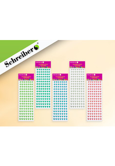 Наклейки-стразы акриловые СЕРДЕЧКИ, 10,5х31,5 см., 10 видов в ассортименте., S 2081