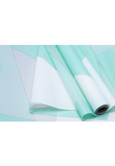 Пленка матовая 60смх10м градиент с золотой полосой зеленая