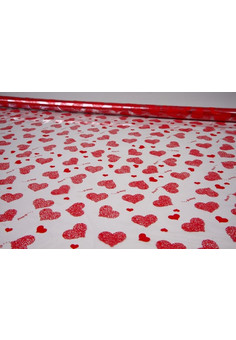 Пленка цветная Сердца Love is 70см  красный