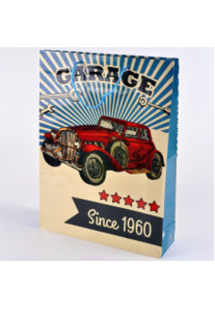 Сумка бум. 22/537 супербол. глянц.- винтажный гараж (33х45х10см)