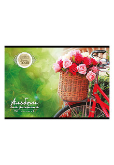 Альбом д/рис. 40 л. А4 скреп. РЕТРО ВЕЛОСИПЕДЫ мел. карт. спл. Уф-лак