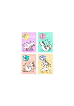 БЛОКНОТ А6 16л. ЙОГА ЕДИНОРОГА (Б16-0457) (ассорти, на скрепке, цвет.мелов.обл, блок-офсет)