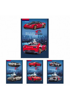 БЛОКНОТ А6 16л. КРАСНО-СЕРЫЕ АВТО (Б16-6953) (ассорти, на скрепке, цвет.мелов.обл, блок-офсет)