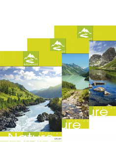 БЛОКНОТ А6 40л. на гребне ГОРНЫЙ ЛАНДШАФТ (Б40-4548) ассорти, цвет.мелов.обл, офсет, клетка