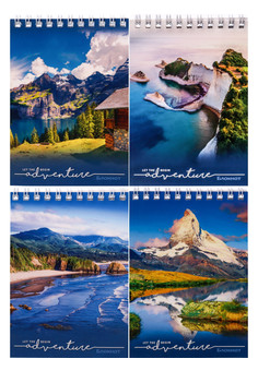 БЛОКНОТ А6 40л. на гребне ГОРНЫЙ ОТДЫХ (Б40-1417) ассорти, цвет.мелов.обл, офсет, клетка