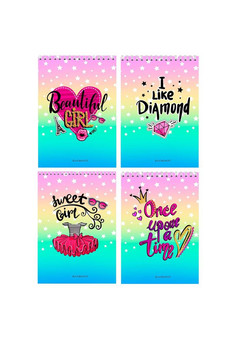 БЛОКНОТ А6 40л. на гребне ДЕВИЧИЙ СТИЛЬ (Б40-5880) ассорти, цвет.мелов.обл, офсет, клетка