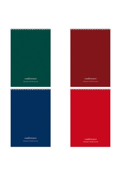 БЛОКНОТ А6 40л. на гребне ДЛЯ КОНФЕРЕНЦИЙ-12 (Б40-4549) ассорти, цвет.мелов.обл, офсет, клетка