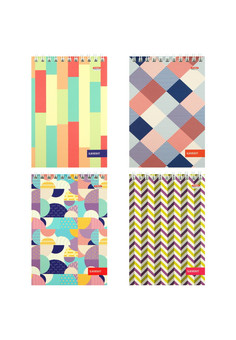 БЛОКНОТ А6 40л. на гребне ПЛИТКА И УЗОРЫ (Б40-6128) ассорти, цвет.мелов.обл, офсет, клетка