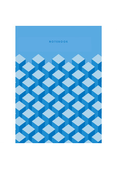Блокнот А6 40л. Склейка. Крепл. по кор. стор. Геометрия цвета. Синий