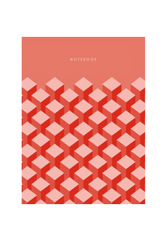 Блокнот А6 40л. Склейка. Крепление по короткой стороне. Геометрия цвета. Красный