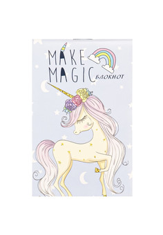 Блокнот А7 16л. на скрепке ЕДИНОРОГ ПОД РАДУГОЙ (Б16-0525) обл.-мелов. картон, блок-офсет