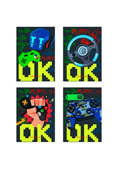 Блокнот А7 16л. на скрепке ИГРОВЫЕ УСТРОЙСТВА (Б16-1424) обл.-мелов. картон, блок-офсет