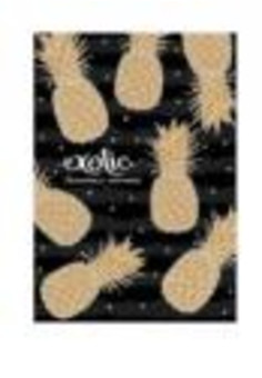 ЗАПИСНАЯ КНИЖКА А5 80л. АНАНАСЫ (К80-6008) 7БЦ, глянц.ламинир., лен+ золото