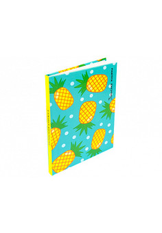 ЗАПИСНАЯ КНИЖКА А7 64л. ДИЗАЙН С АНАНАСАМИ (64-0158) перепл. 7БЦ, глянц.ламинация, лен