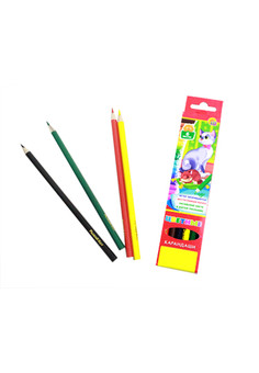 Карандаши цветные,набор,гексаг. 6цв. ОЗОРНЫЕ КОТЯТА (К-9846) гриф.d=2,8мм, в карт.короб.,крат 24 РК