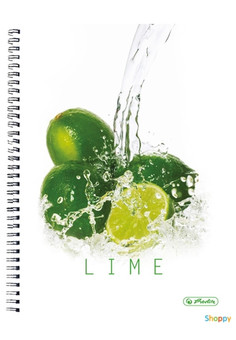 Книга записная FRESH FRUIT LIME, ф.А5, 96 листов, 70 г/м2, клетка ,HERLITZ