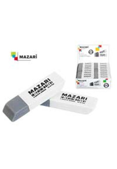 Ластик TANDEM, синтетический каучук, комбинированный, бело-серый, прямоугольный, размер 50х14 мм, ка