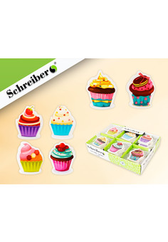 Ластик ЯРКИЕ КЕКСИКИ, 3,5х4,5 см, 6 дизайнов в ассортименте