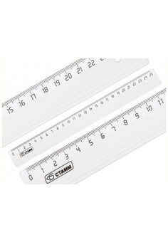 Линейка 25см прозрачная б/цв СТАММ ЛН23