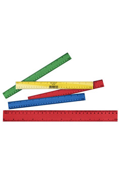 Линейка пластиковая цветная 30 см, с двойной шкалой, в упаковке