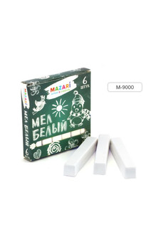 Мел белый, 6 штук, карт.коробка