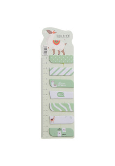 Набор блоков для записи с липким слоем HOLA, 7 блоков по 17 листов, плотность бумаги 80г/м2, +линейк